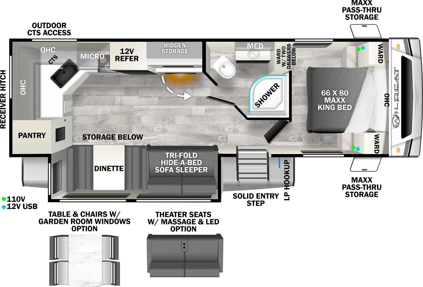 Wildcat Travel Trailers 267MEX - ONE Floorplan